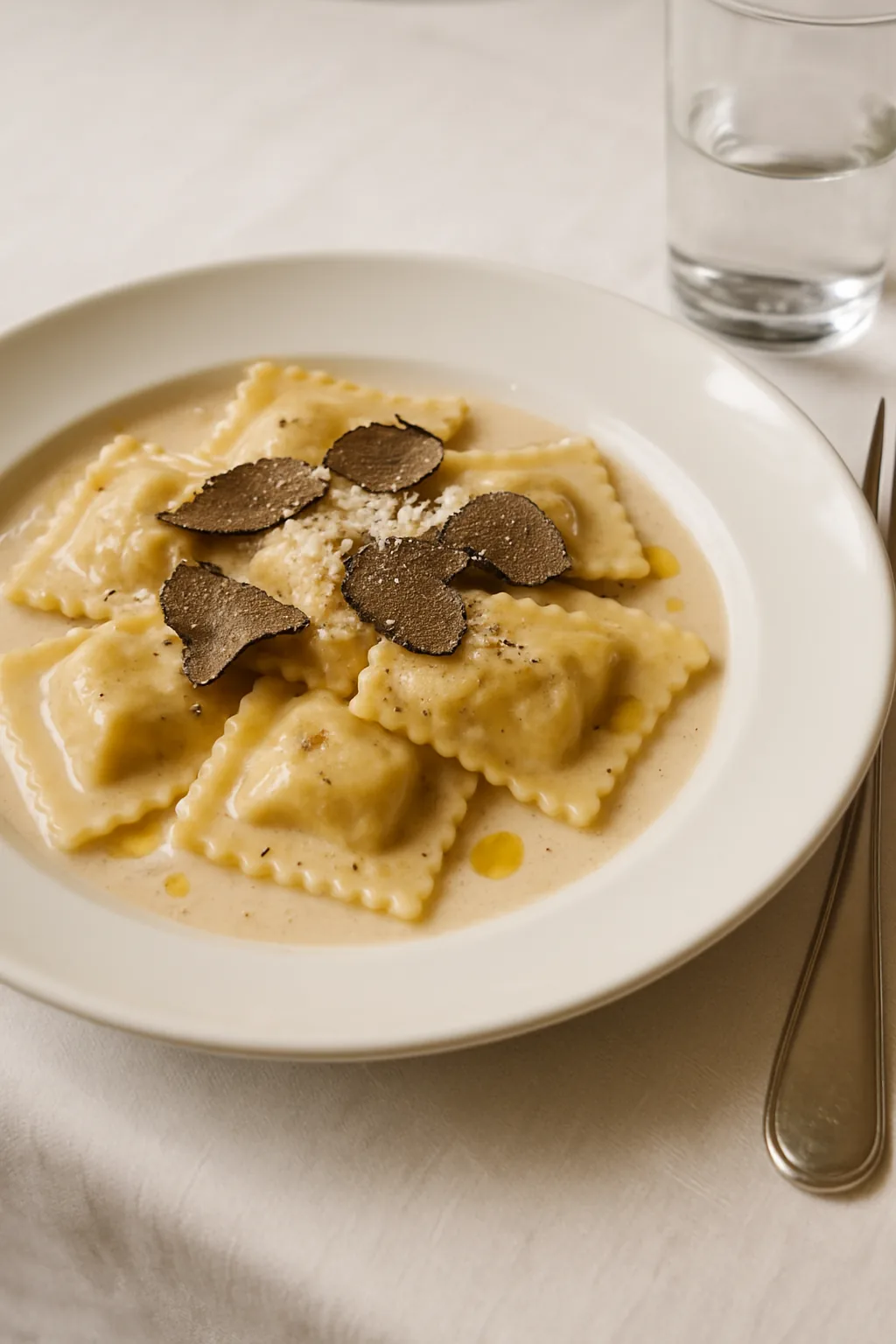 Frische Ravioli in Trüffel-Cremesauce